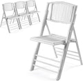 VINGLI Bamboo Folding Chair, Foldable Dining Wood Chairs Comfortable Seat by VINGLI