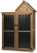 Ketive Outdoor Storage Cabinet, Metal Panels, Top Storage Compartment, Asphalt by Ketive