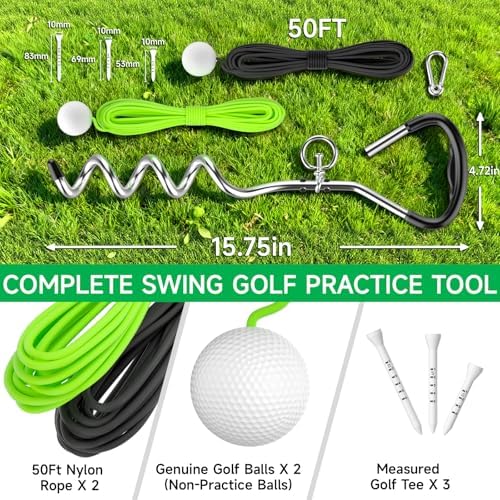Golf Swing Trainer for Backyard, Analyze 50' Golf Training Balls Flight - Image 4