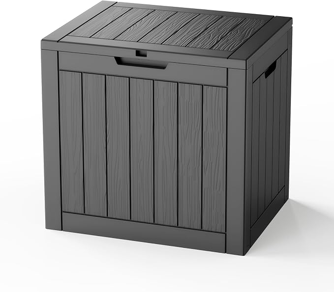 36 Gallon Outdoor Storage Box Waterproof Lockable Resin Deck Box | Small by EASYUP