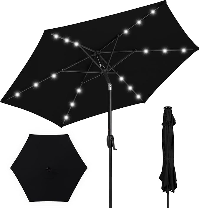 Best Choice Products 7.5ft Solar Umbrella LED Lighted Patio Umbrella, Table by Unknown