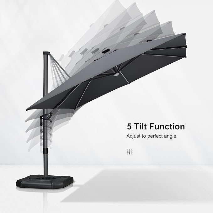 PURPLE LEAF Cantilever Patio Umbrella 10' x 10' - Image 5