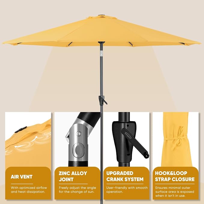 Tempera Patio Market Outdoor Table Umbrella - Image 3