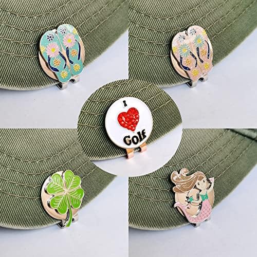 Eshan 5 pcs Cute Golf Ball Markers and 2 pcs Magnetic Hat Clips Set - Image 5