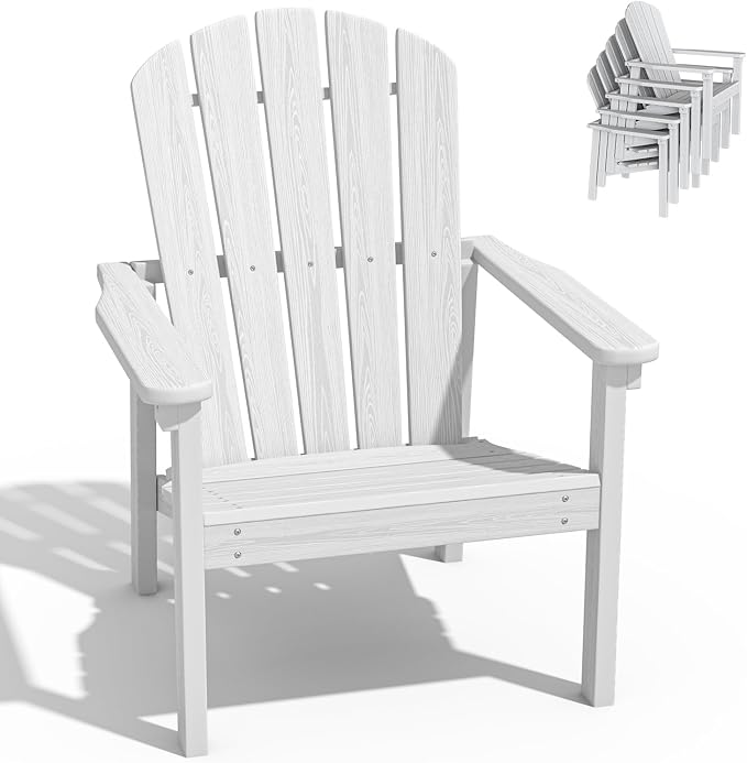 Compact Stackable Adirondack Chairs, All Weather HDPE, All-Weather by nevilywood