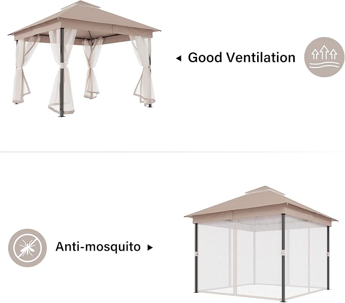 10' X 10' Waterproof Patio Gazebo - Image 4