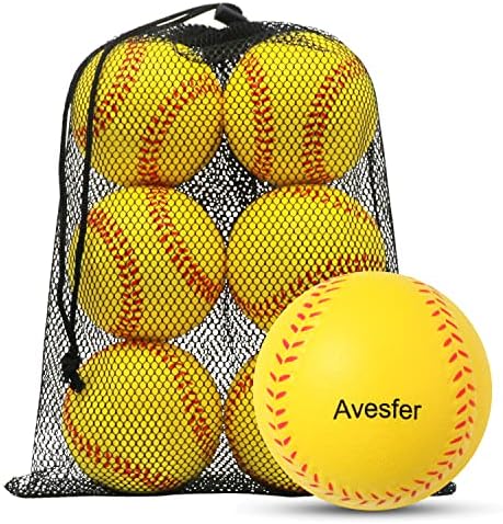 Practice Foam Softballs 11 inch Soft Oversize Foam Baseballs Hitting 6 Pack by Avesfer