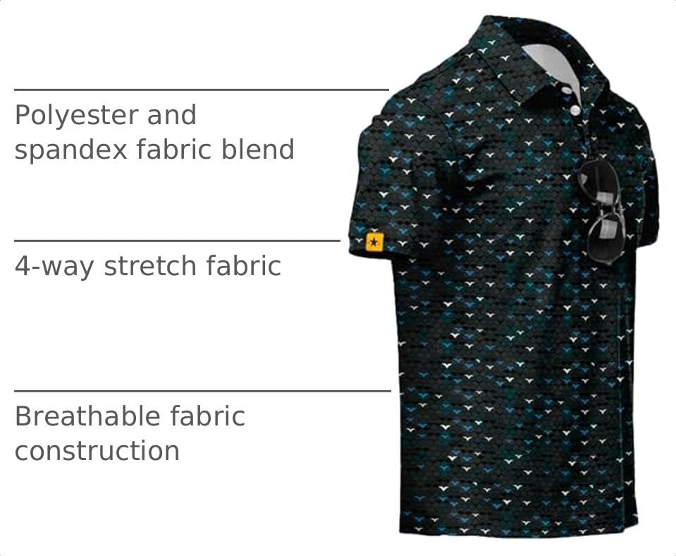 ZITY Mens Golf Polo Shirts Short Sleeve UPF 50+ Moisture Wicking Tshirt - Image 4