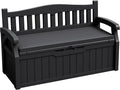 JUMMICO 80 Gallon Resin Outdoor Storage Bench by JUMMICO