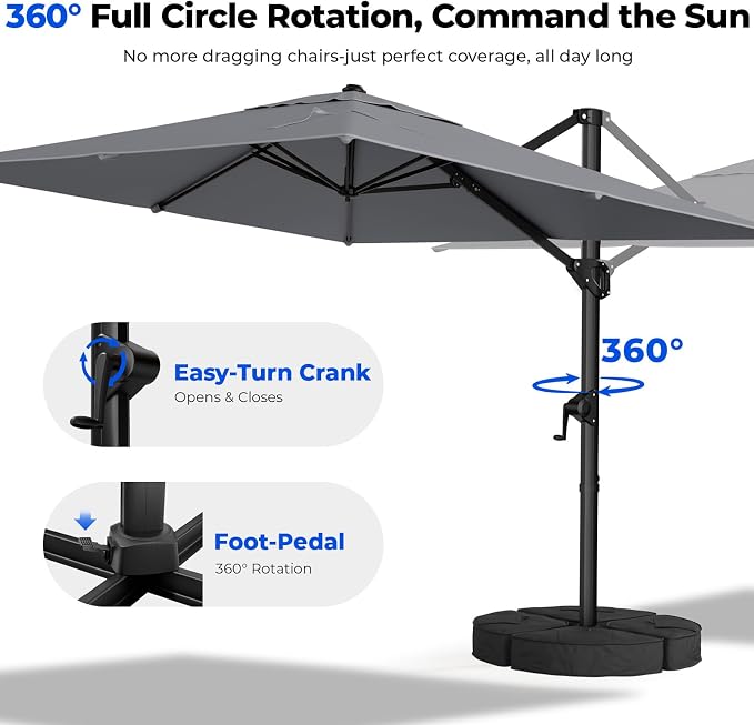 9x12 FT Cantilever Patio Umbrella - Image 2