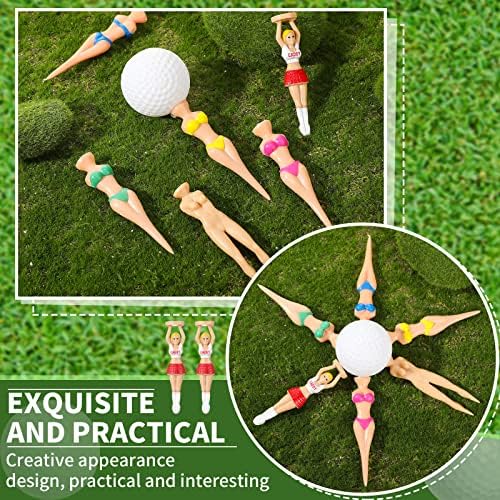 Zomiboo 12 Pcs Funny Golf Tees Bikini Shaped Colorful Plastic Ladies Tees - Image 3
