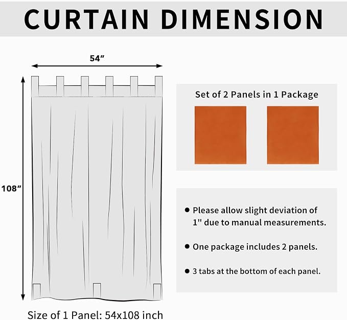 Easy-Going Outdoor Patio Curtains 2 Panels, 54x108 inch, Porch and Pergola - Image 6