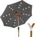 Best Choice Products 10ft Solar Market Patio Umbrella w/Woodgrain Pattern Pole by Unknown