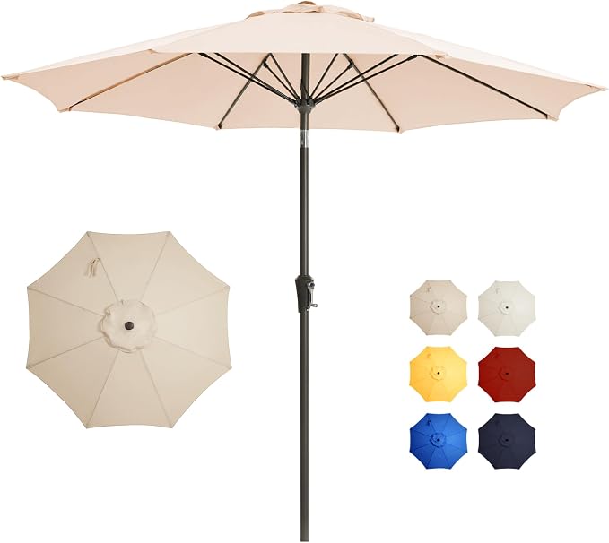9 FT Patio Umbrella Outdoor market Umbrella by GREFORG