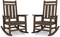 Oversized Outdoor Rocking Chair Set of 2, HDPE Patio Rockers by KINGYES