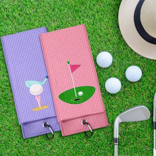 Mindsoft 2 Pieces Funny Golf Towel Microfiber Embroidered Ball Towels - Image 4