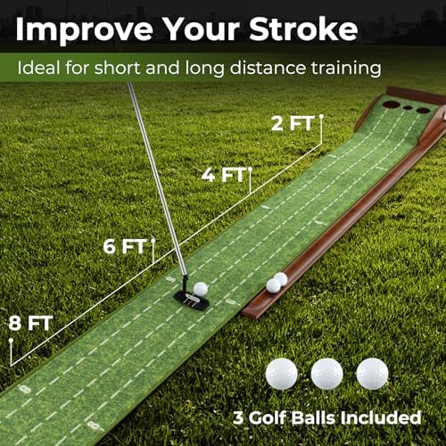 Goplus Golf Putting Mat, 10FT Putting Green Practice Training Aid - Image 4