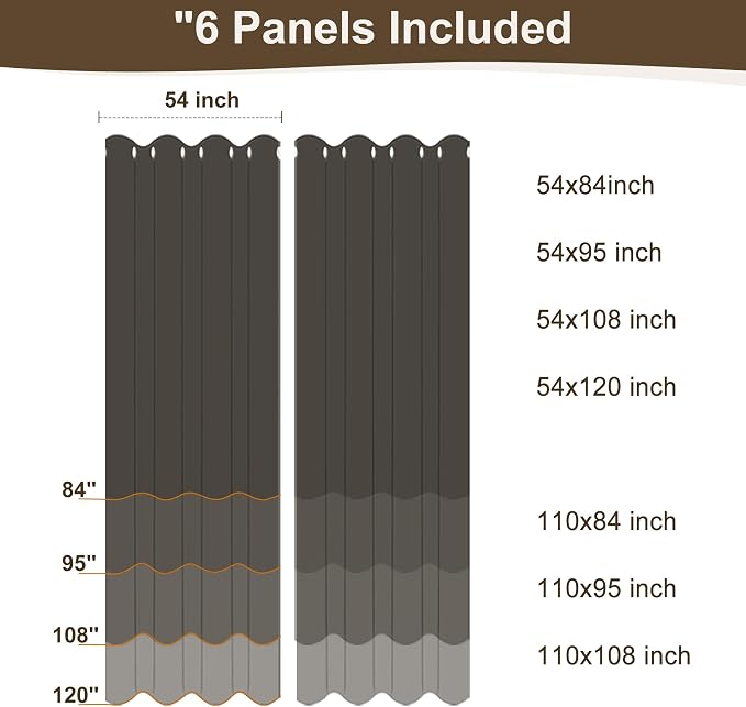Outdoor Curtains for Patio Waterproof Rod Pocket 6 Pcs 54x95 Sage Green | - Image 4