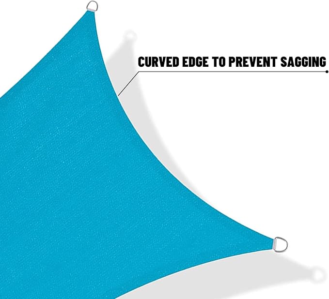 SUNNY GUARD Custom Size 10'x15' Turquoise Blue Sun Shade Sail Rectangle UV - Image 7