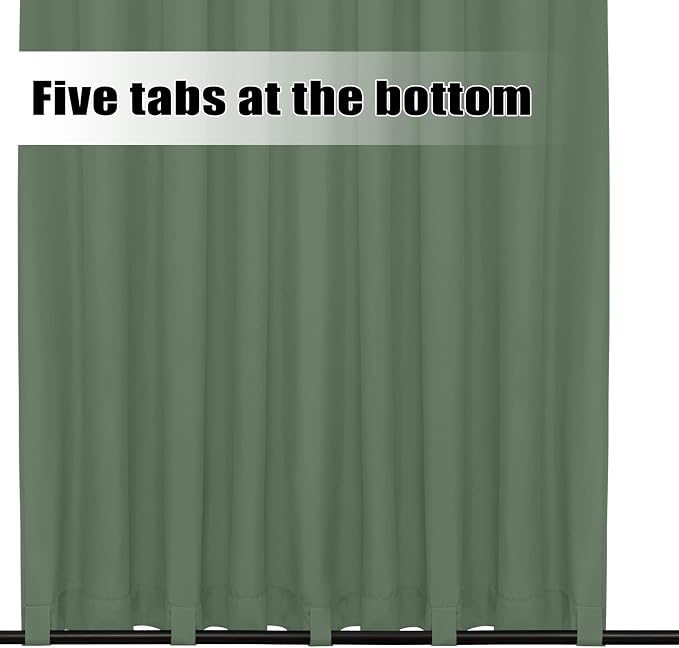 Easy-Going Outdoor Curtains for Patio 1 Panel, 110x84 inch, Sage Green | - Image 4