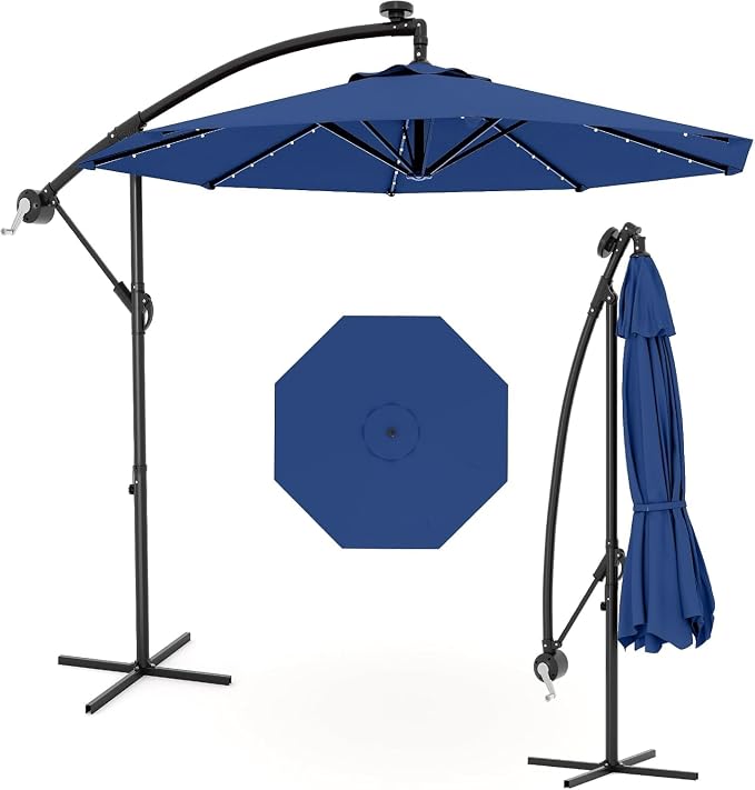 Garvee 10FT Solar Lights Offset Patio Umbrella - Image 2