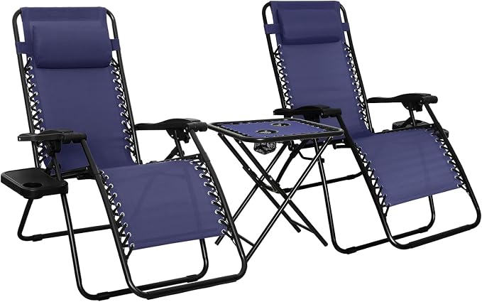 Amazon Basics Outdoor Adjustable Zero Gravity Folding Reclining Lounge Chair by AmazonBasics