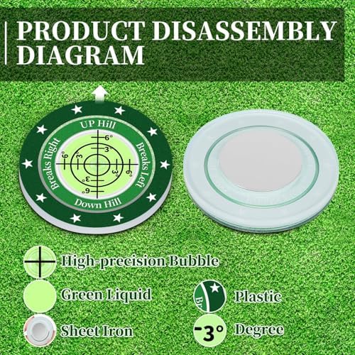Golf Green Reader, 2 Pack Golf Ball Marker Hat Clip - Image 6