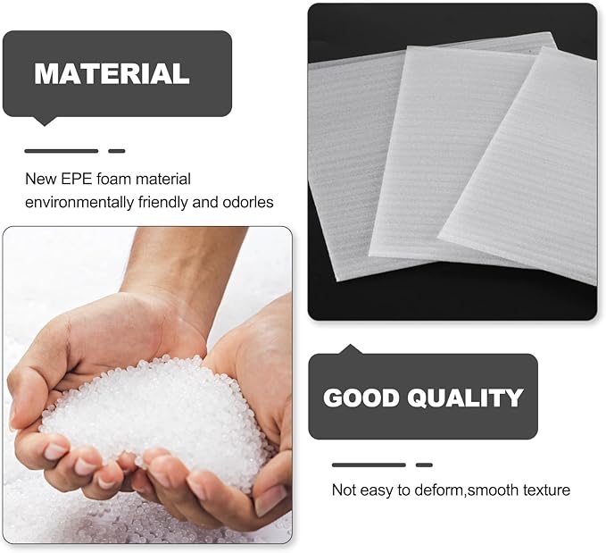 MECCANIXITY Foam Packing Pouches, 100 Pack 7x8 Inch White Bubble Pouches for Dishes, Furniture, Glasses, Cups, Moving Storage