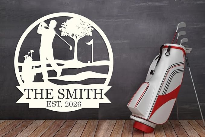 Personalized Golf Metal Sign - Custom Name Golf Wall Art - Unique Gift for Golfers - Man Cave & Golf Room Decor - Golf Room Decor Custom Name Sign