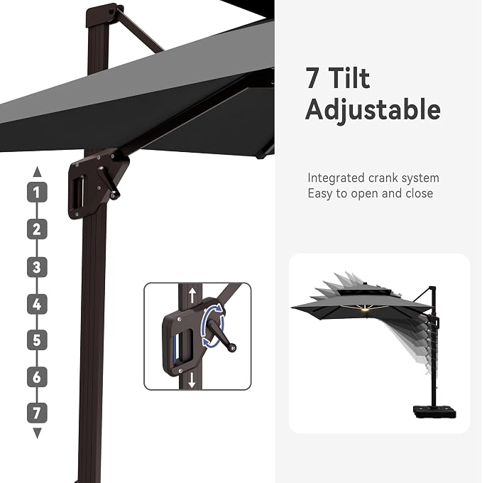 10' X 13' Cantilever Patio Outdoor Umbrella - Image 4