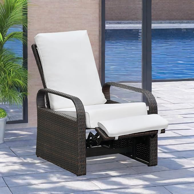 Outdoor Wicker Recliner Chair - Image 8