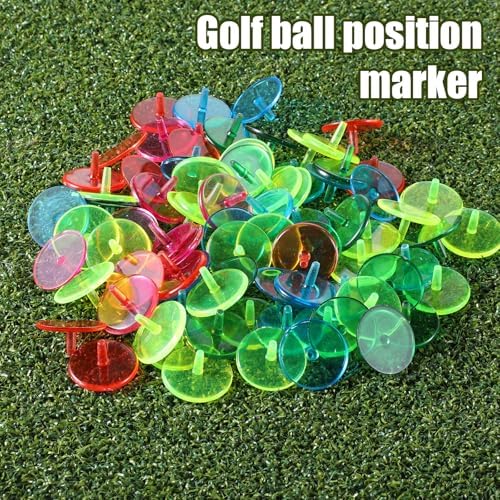 Styquenzer Golf Ball Marker, Bulk 50 Pcs Multicolor Plastic Round Golf Ball - Image 6