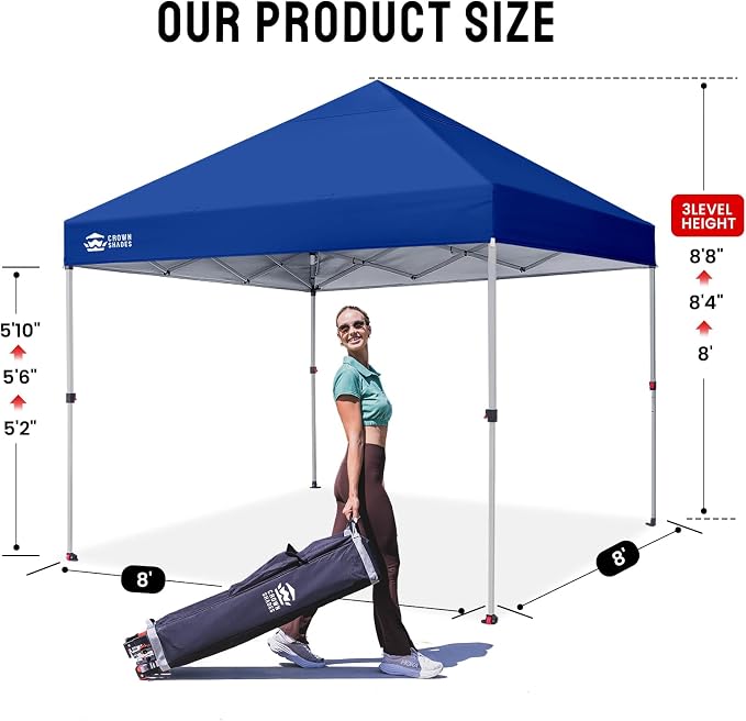 CROWN SHADES 8x8 Pop Up Canopy Tent - Image 5