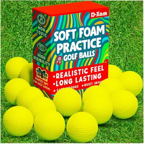 Foam Golf Balls Bulk 40, 24 or 15 Pack Practice Golf Ball Multicolor 41mm by D-Xam