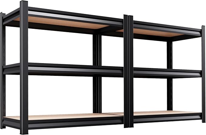 2 Pack Storage Shelves Garage Shelving, Adjustable Garage Shelves, Heavy Duty by KORVENA