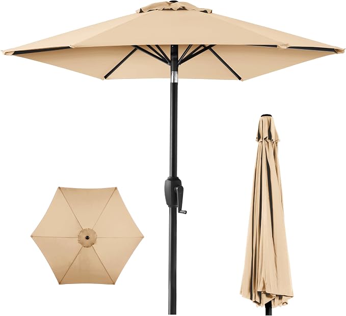 Best Choice Products 7.5ft Heavy-Duty Round Outdoor Market Table Patio Umbrella by Unknown