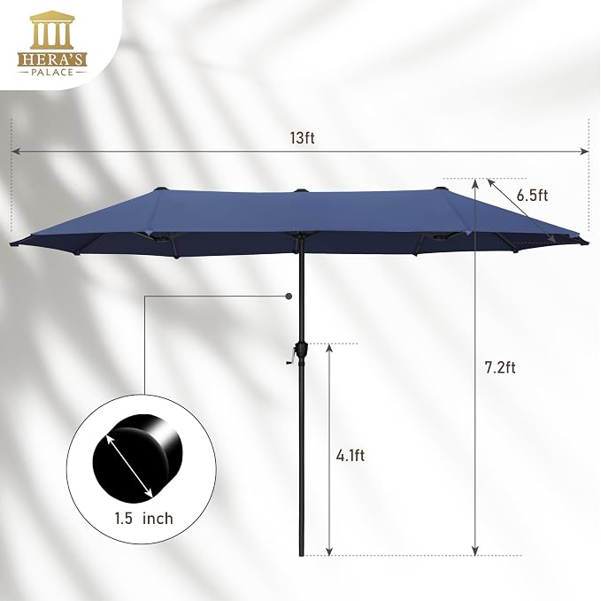 13 ft Large Double-Sided Patio Umbrella, Outdoor Umbrella, Market Umbrella - Image 6