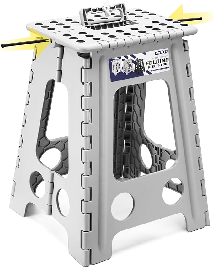 Delxo 17.5 Inch Folding Step Stool, Foldable Step Stool by Delxo