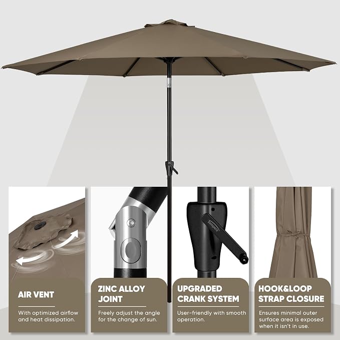 Tempera Patio Market Outdoor Table Umbrella - Image 3