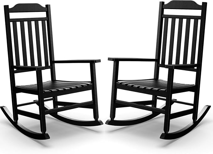 EFU Outdoor Rocking Chairs Set of 2, All Weather Rocking Chair | Sturdy & by EFU