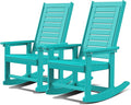 GREENVINES Oversized Outdoor Rocking Chairs Set of 2, HDPE Rocker, Aqua | 21.7" by GreenVines