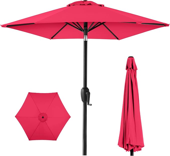 Best Choice Products 7.5ft Heavy-Duty Round Outdoor Market Table Patio Umbrella by Unknown