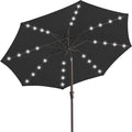 JEAREY 9' Patio Umbrella with Solar Lights, LED Umbrella, Jet Black | Outdoor by JEAREYOutdoorsCollection