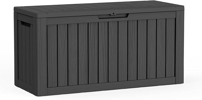 85 Gallon Outdoor Deck Box, Resin Waterproof Storage Box by KFY