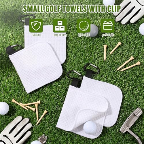 Batiyeer 5 Pack Small Golf Towel 5.5 x 5.5 Inch Microfiber Waffle Material - Image 4