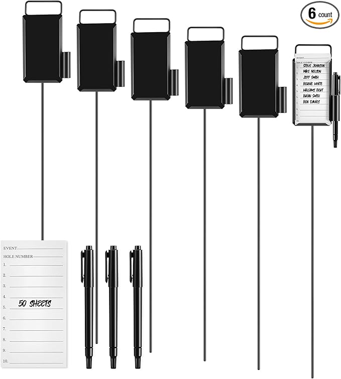 Shappy Golf Metal Proximity Marker with Black Markers and 1 Pcs (50 Sheets) Cards for Golf Marking