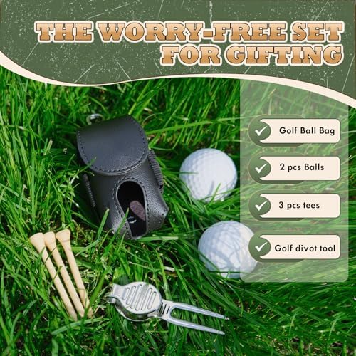 Portable Leather Golf Pouch Golf Accessory Set - Image 2