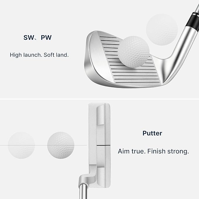 Complete 9-Piece Golf Club Set for Men, Right Hand, Includes Stand Bag