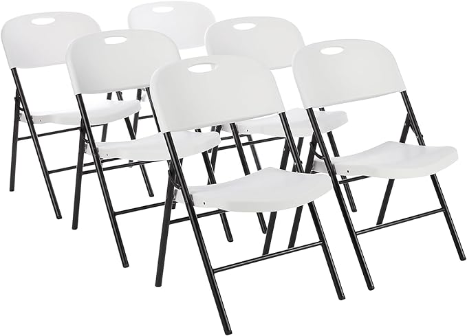 Amazon Basics Sturdy Foldable Portable Plastic Chair, 350-Pound Capacity by AmazonBasics