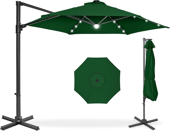 Best Choice Products 10ft Solar LED Offset Cantilever Hanging Market Patio by Unknown